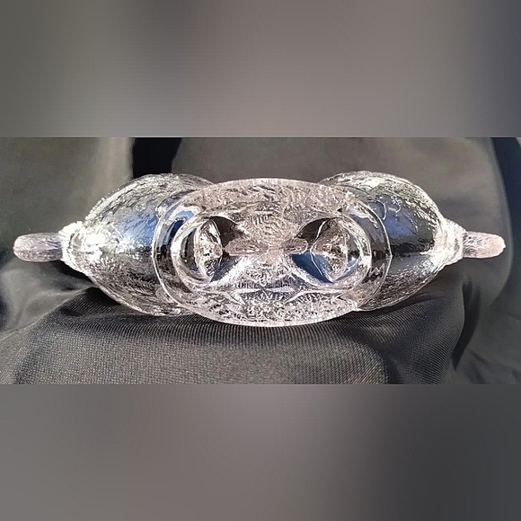 Antique Schmid Verreries DOUBLE ROOSTER Crystal glass salt cellar France cottage - Picture 5 of 11